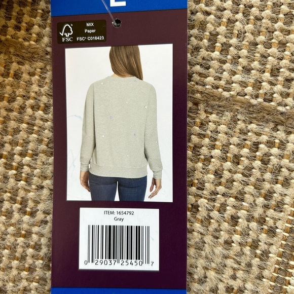 NWT Gloria Vanderbilt LG sweatshirt with small embroidered flowers - Picture 6 of 10